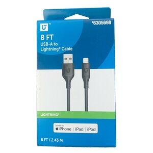 New UTILITECH USB-A To 8ft Charger Cable For Apple iPhone iPad iPod